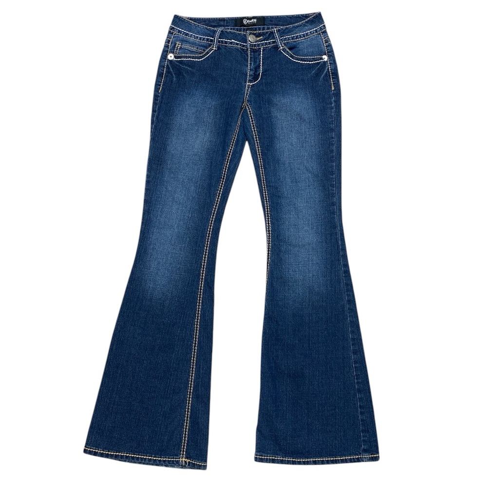 Rewash Flare Jeans Women’s 5 Casual Dark Wash Embroidered Denim Wide Leg Bootcut